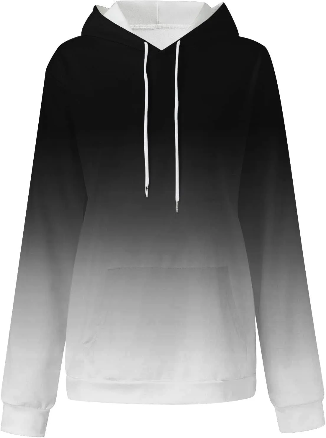 Hoodies for Women 2024 Y2K Gradient Oversized Sweatshirt Trendy Casual Drawstring Hooded Pullover with Pockets