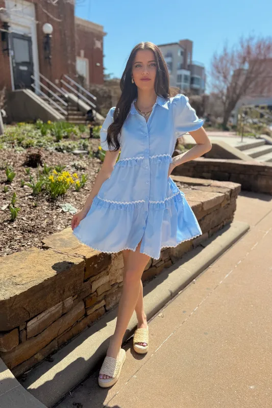 I Told You So Baby Blue Puff Sleeve Dress