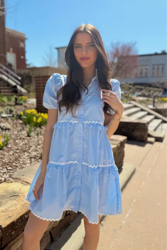 I Told You So Baby Blue Puff Sleeve Dress