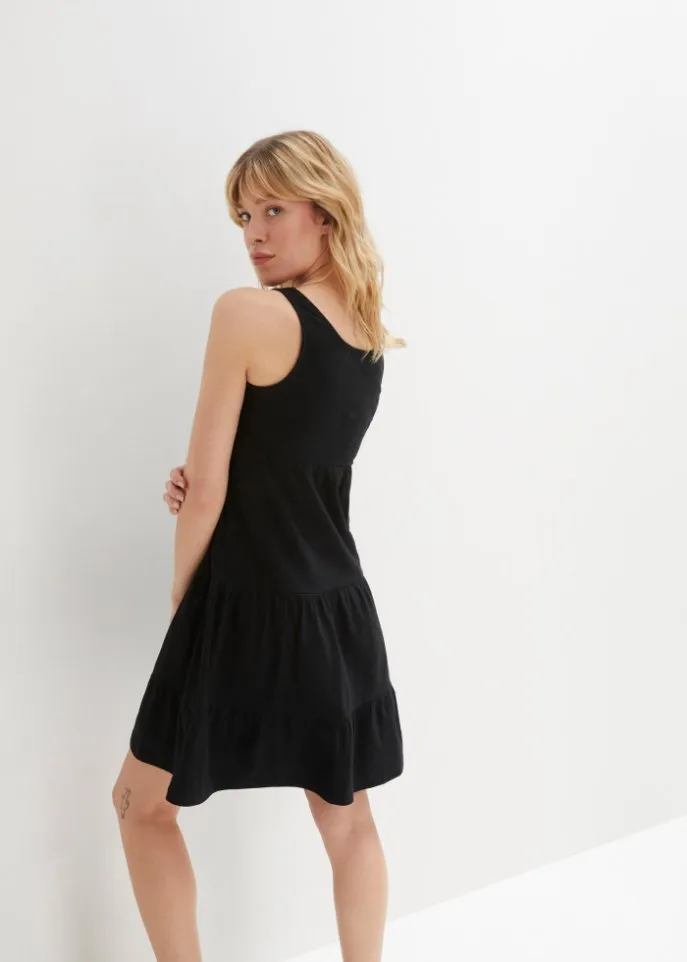 John Baner Jeanswear Cotton Jersey Short Dress, Black