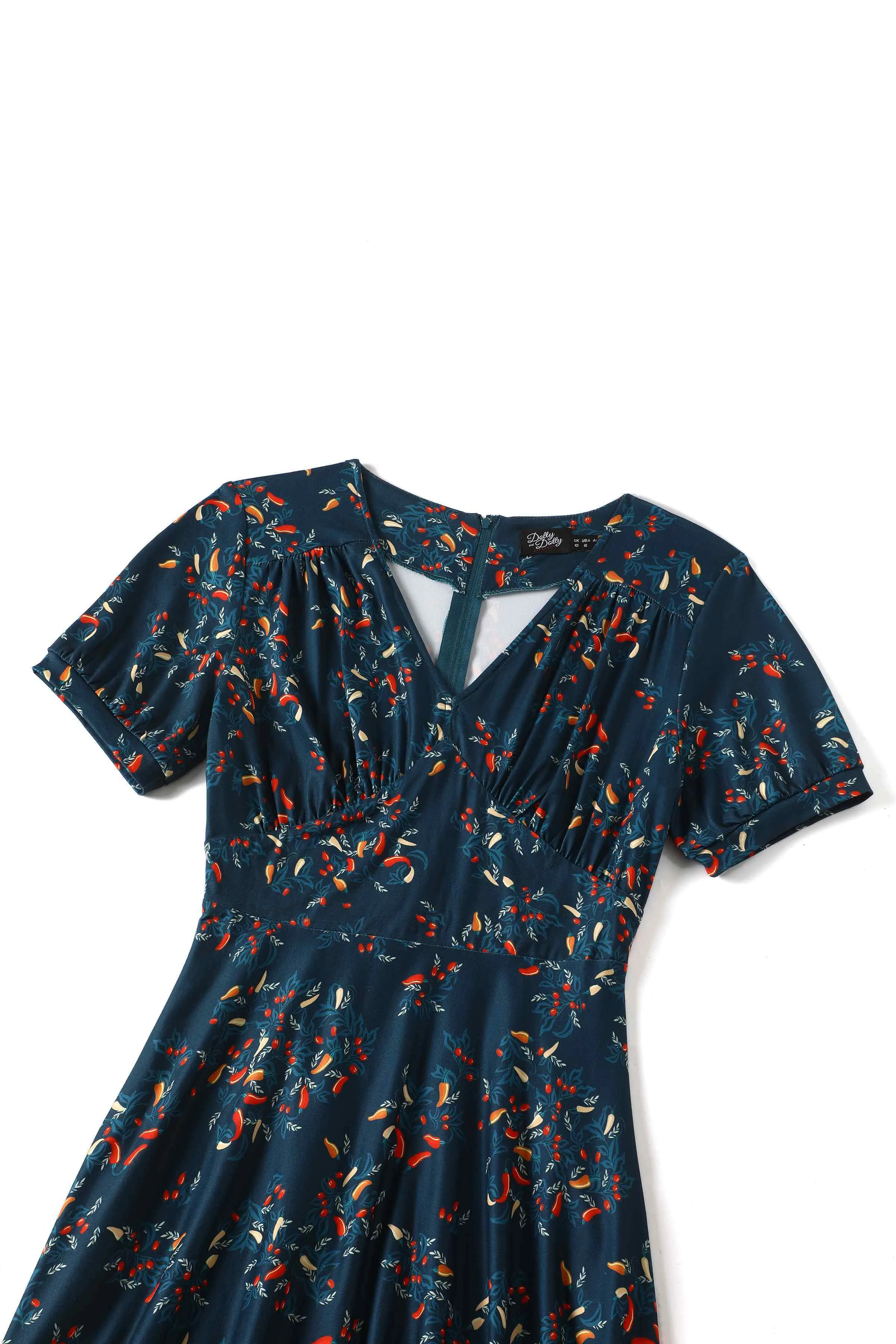 Julia Navy Blue Chili Midi Dress