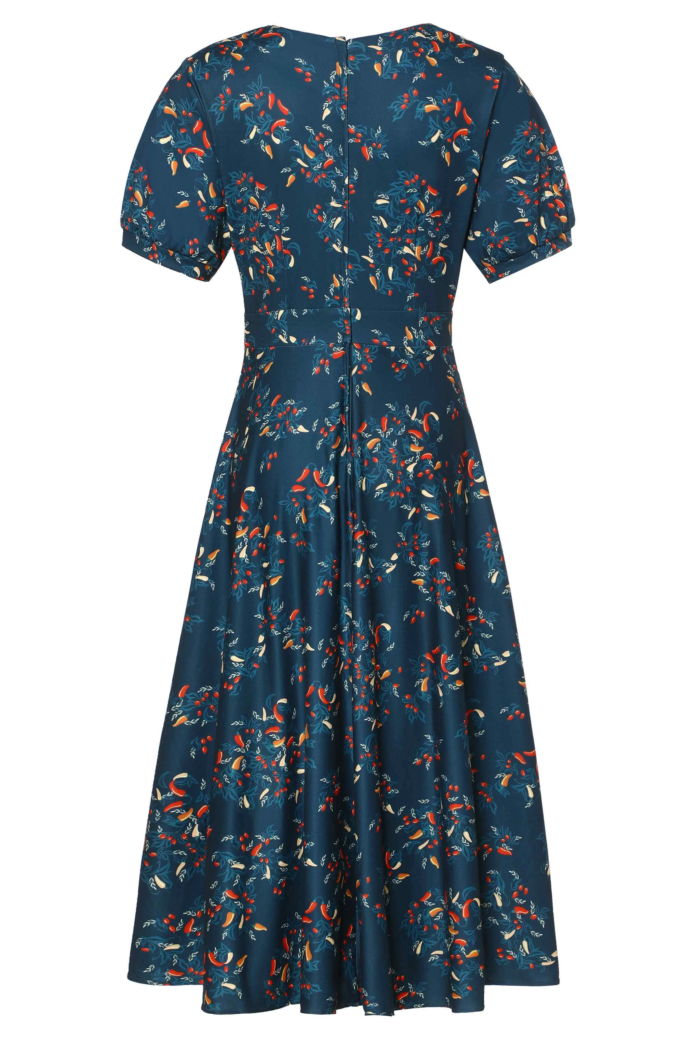 Julia Navy Blue Chili Midi Dress