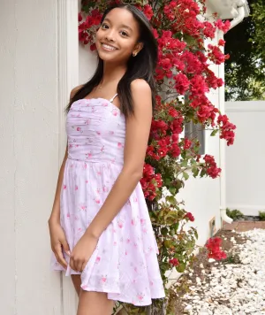 Katie J NYC Girls Pink Rosebud Plaid Francesca Dress