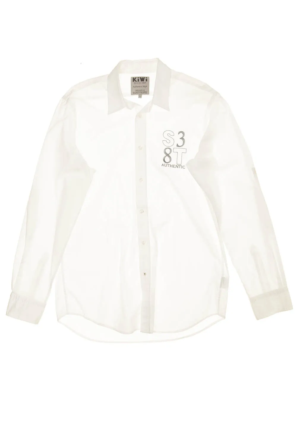 KiWi - White Long Sleeve Button Up Blouse - L - $45