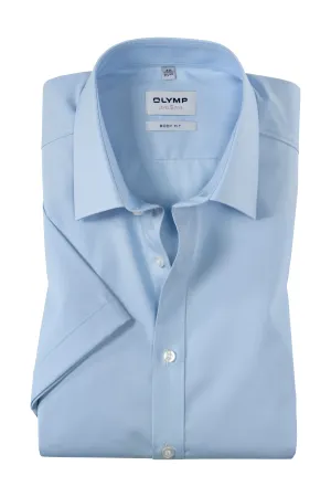 Level 5 Body Fit Plain Short Sleeve Shirt - Light Blue