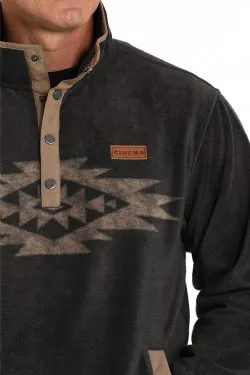 Men's Cinch Polar Fleece Charcoal Print Pullover