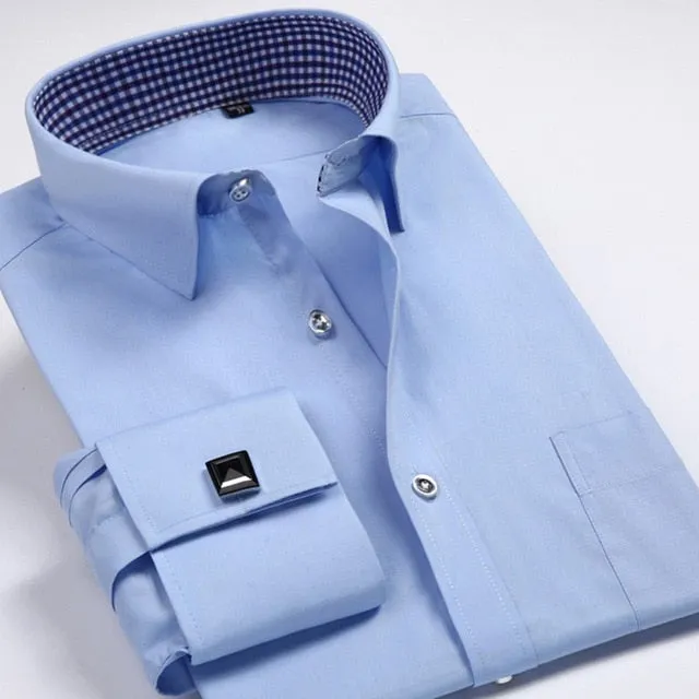 Men's Formal Luxury Striped Cufflinks Shirt