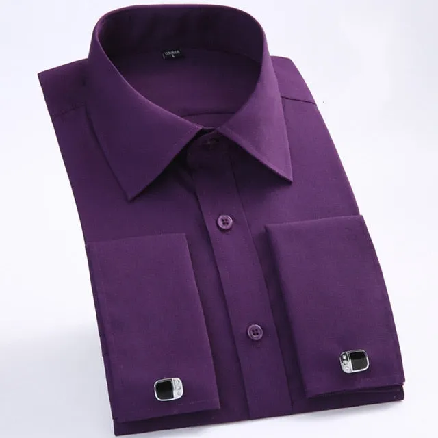 Men's Formal Luxury Striped Cufflinks Shirt