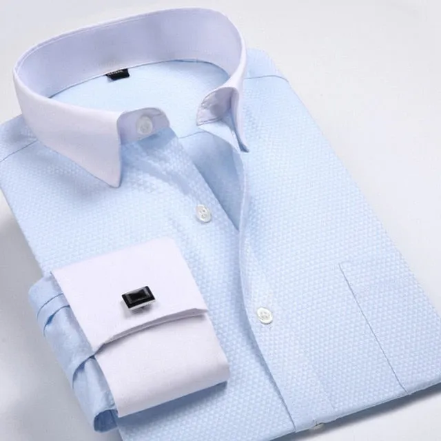Men's Formal Luxury Striped Cufflinks Shirt