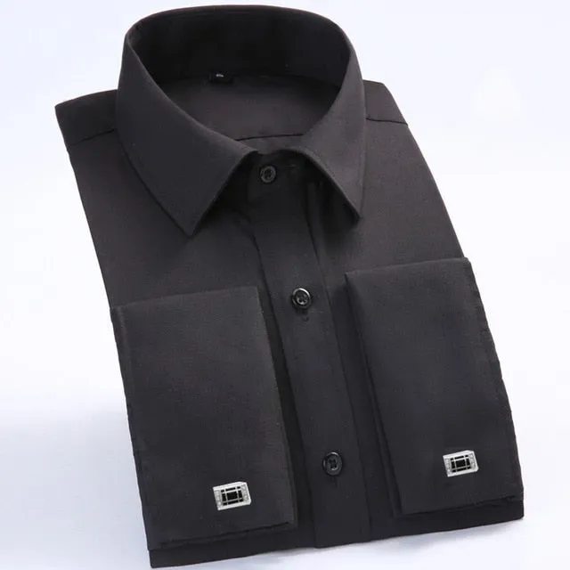 Men's Formal Luxury Striped Cufflinks Shirt