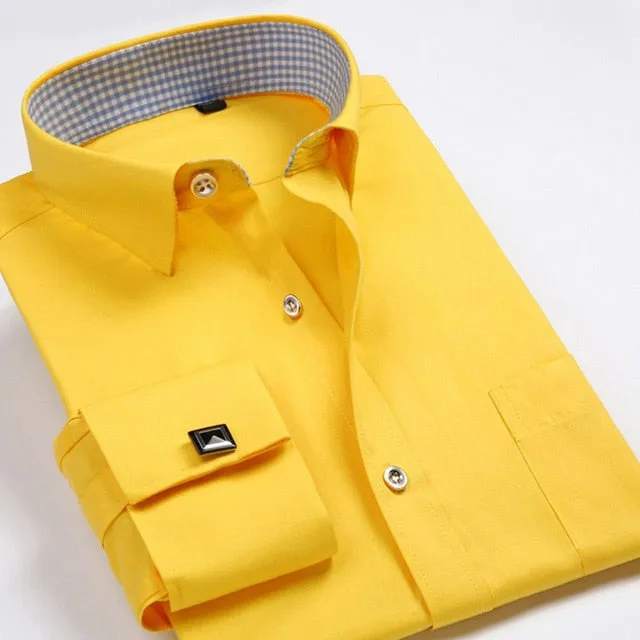 Men's Formal Luxury Striped Cufflinks Shirt