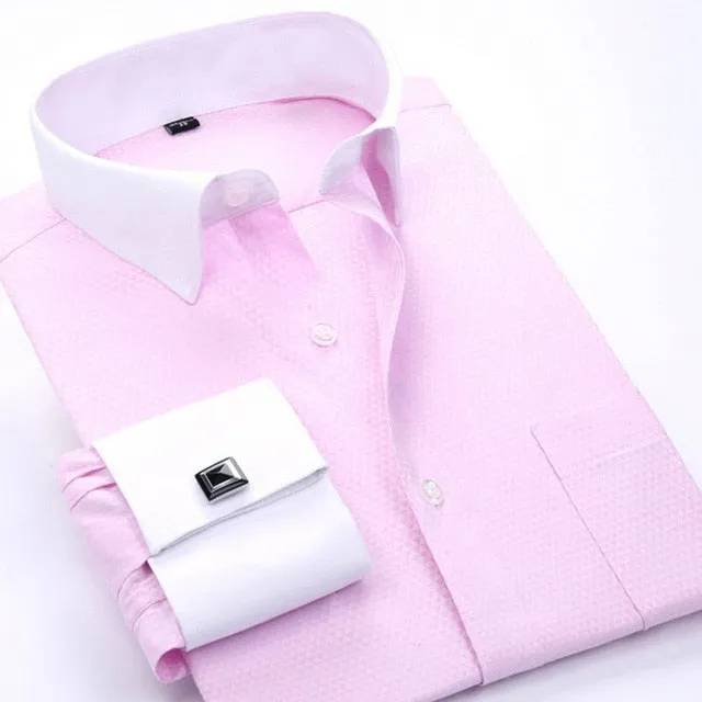 Men's Formal Luxury Striped Cufflinks Shirt