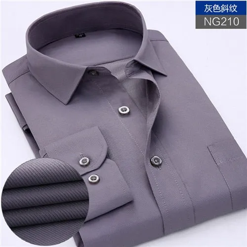 Mens work shirts Long sleeve square collar shirts white male tops