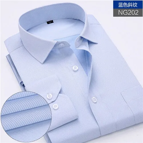 Mens work shirts Long sleeve square collar shirts white male tops