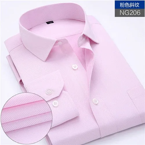 Mens work shirts Long sleeve square collar shirts white male tops