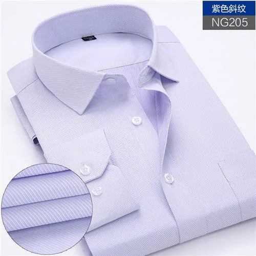 Mens work shirts Long sleeve square collar shirts white male tops