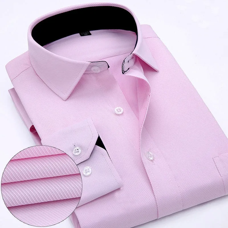 Mens work shirts Long sleeve square collar shirts white male tops
