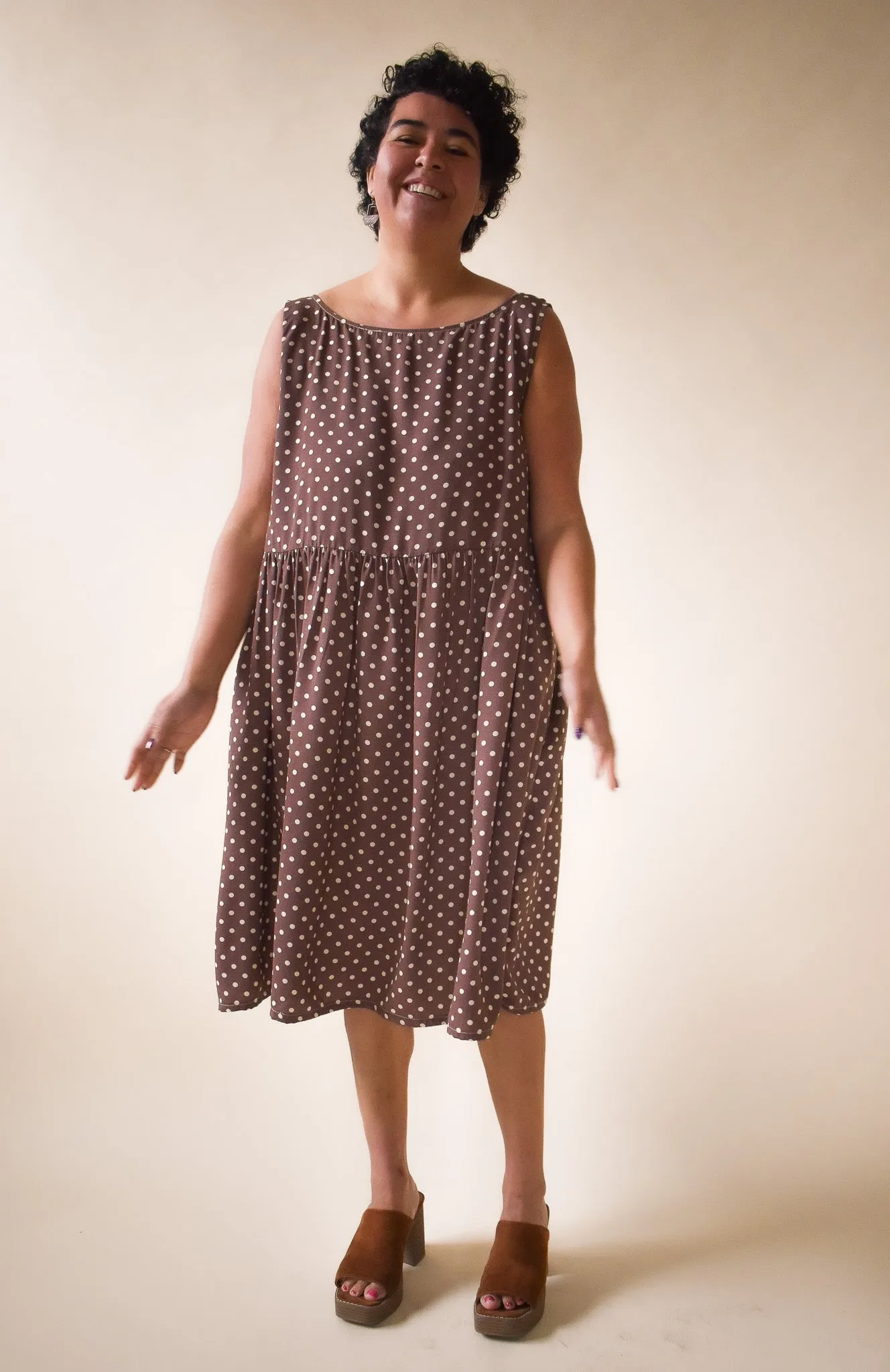 Meredith Dress in Brown Dot * ONLY THREE LEFT!!!*