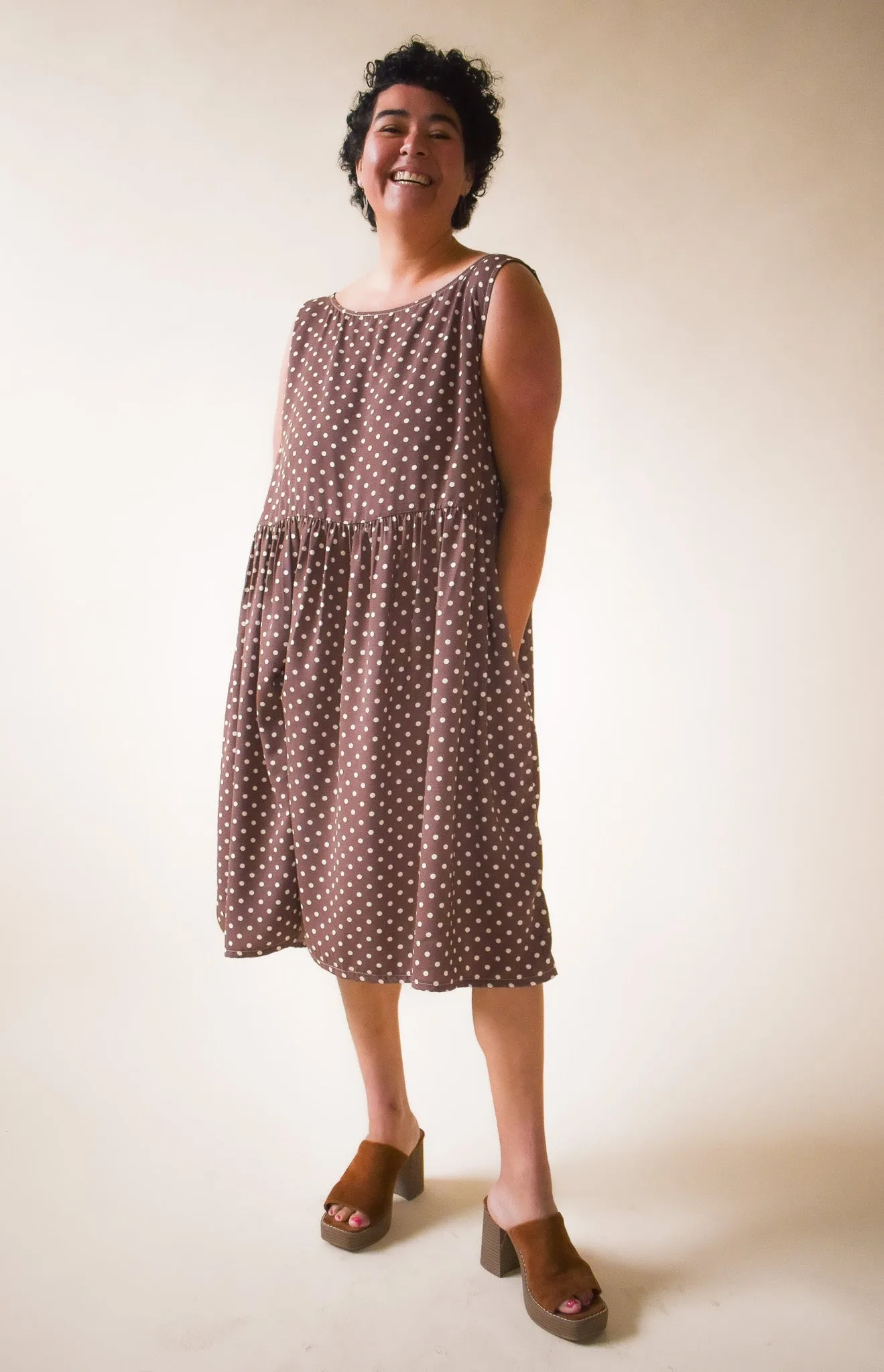 Meredith Dress in Brown Dot * ONLY THREE LEFT!!!*