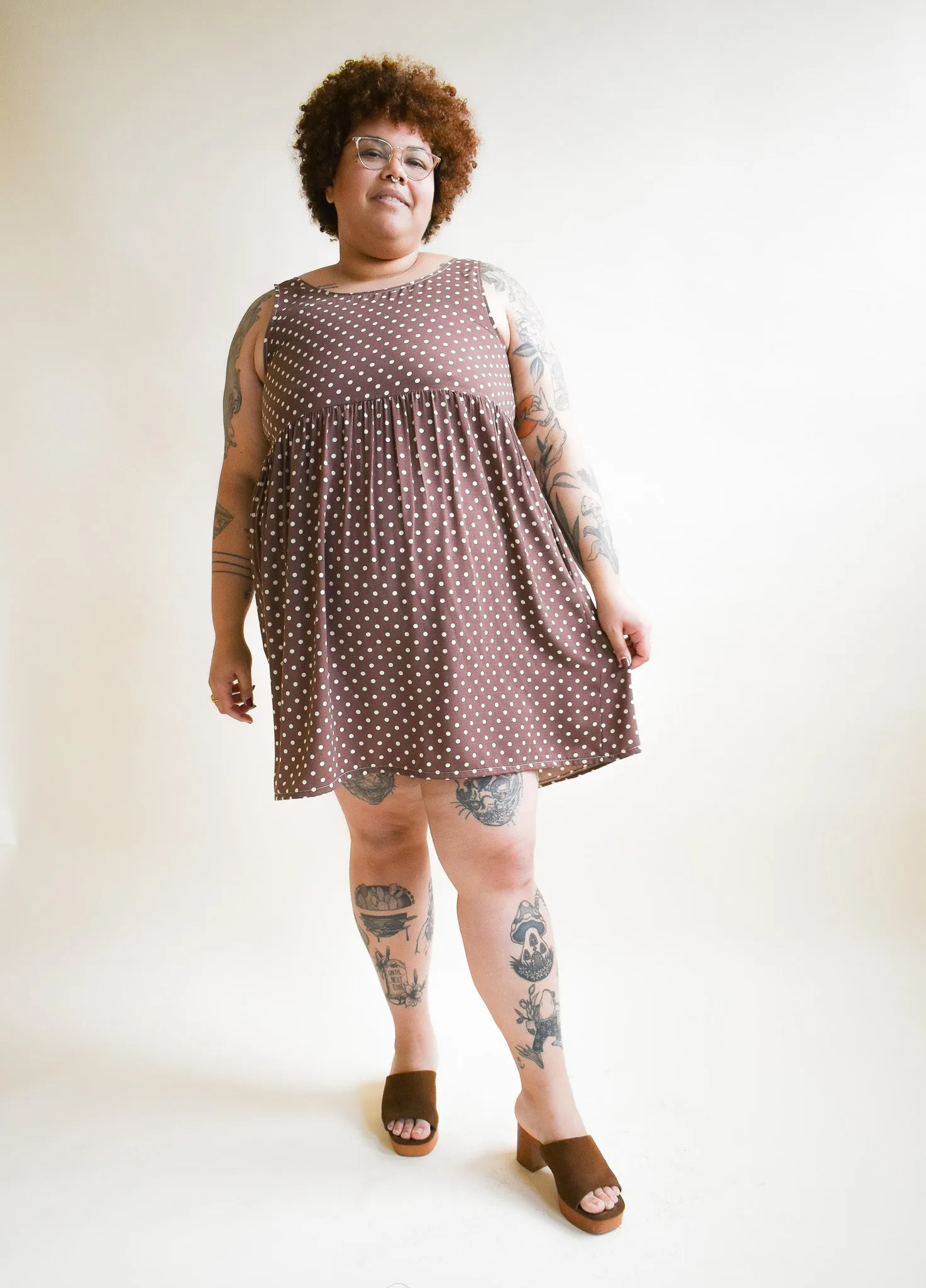 Meredith Dress in Brown Dot * ONLY THREE LEFT!!!*