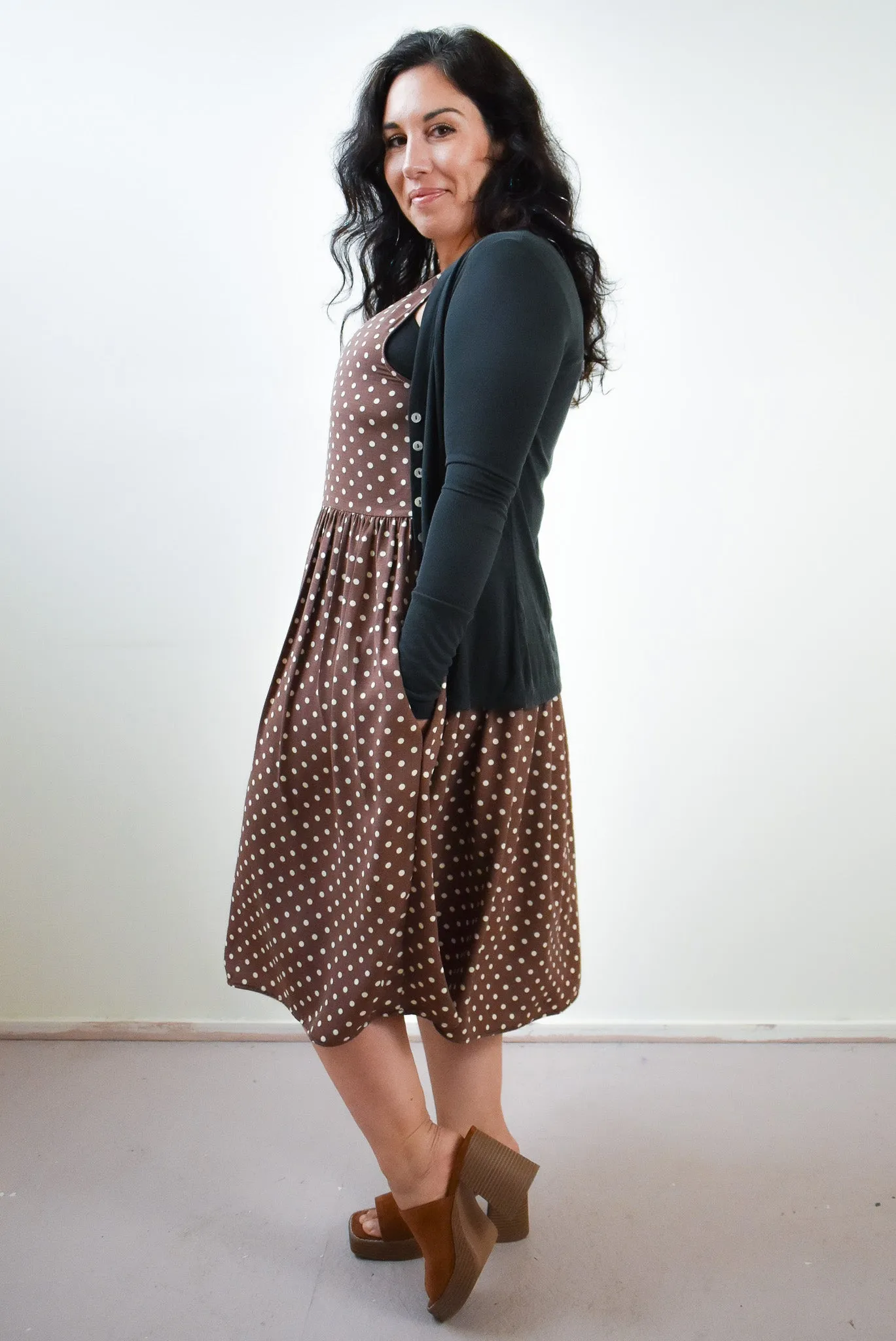 Meredith Dress in Brown Dot * ONLY THREE LEFT!!!*