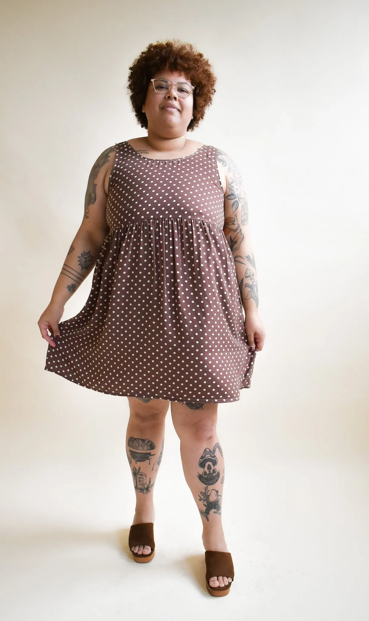 Meredith Dress in Brown Dot * ONLY THREE LEFT!!!*