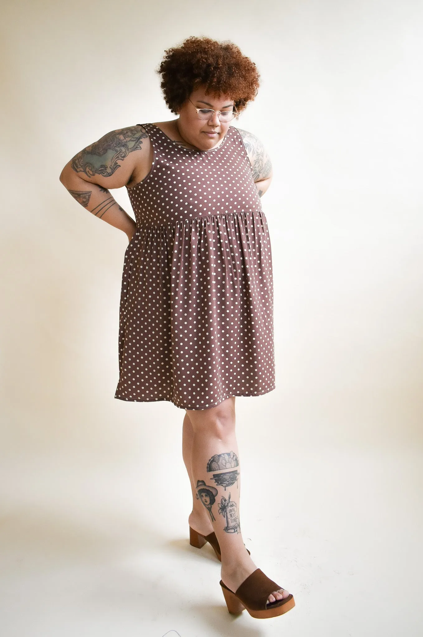 Meredith Dress in Brown Dot * ONLY THREE LEFT!!!*