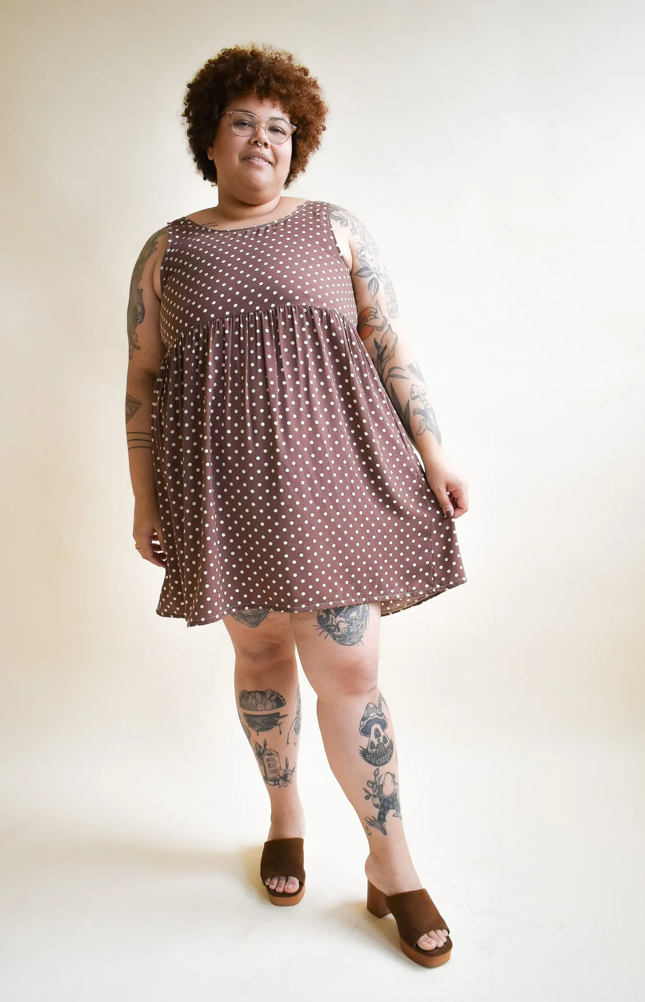 Meredith Dress in Brown Dot * ONLY THREE LEFT!!!*