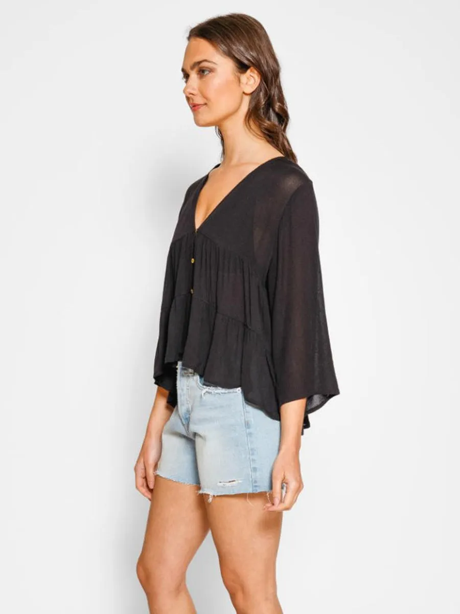 Miami Tiered Shirt In Black