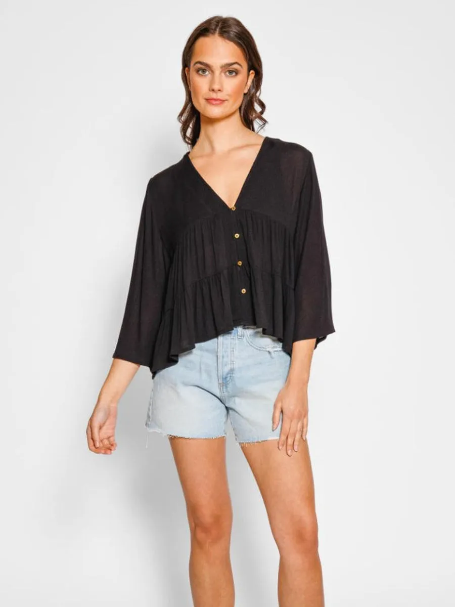 Miami Tiered Shirt In Black