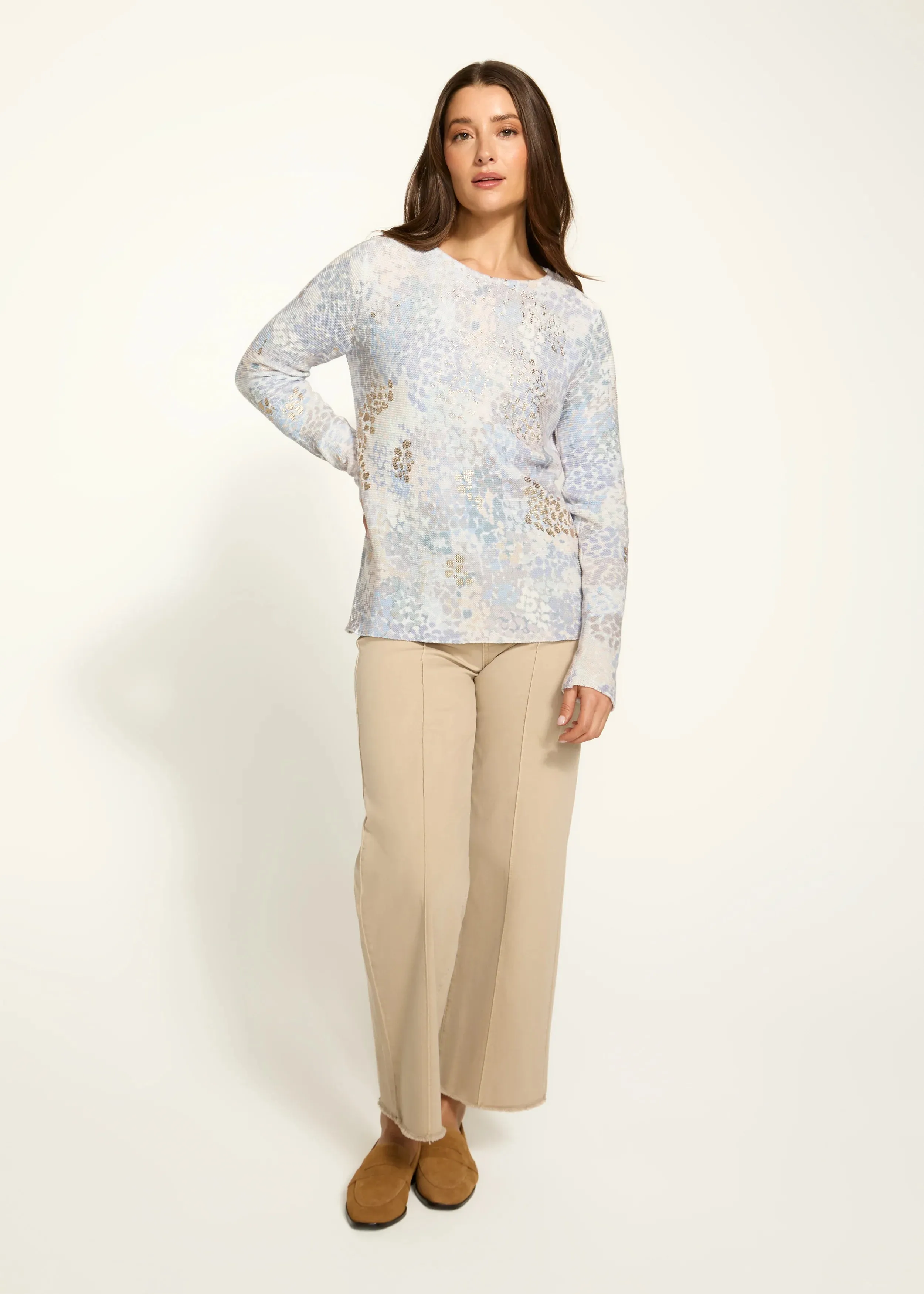 Mireille Metallic Printed Sweater, Spectral Neutral - FDJ French Dressing 1918314