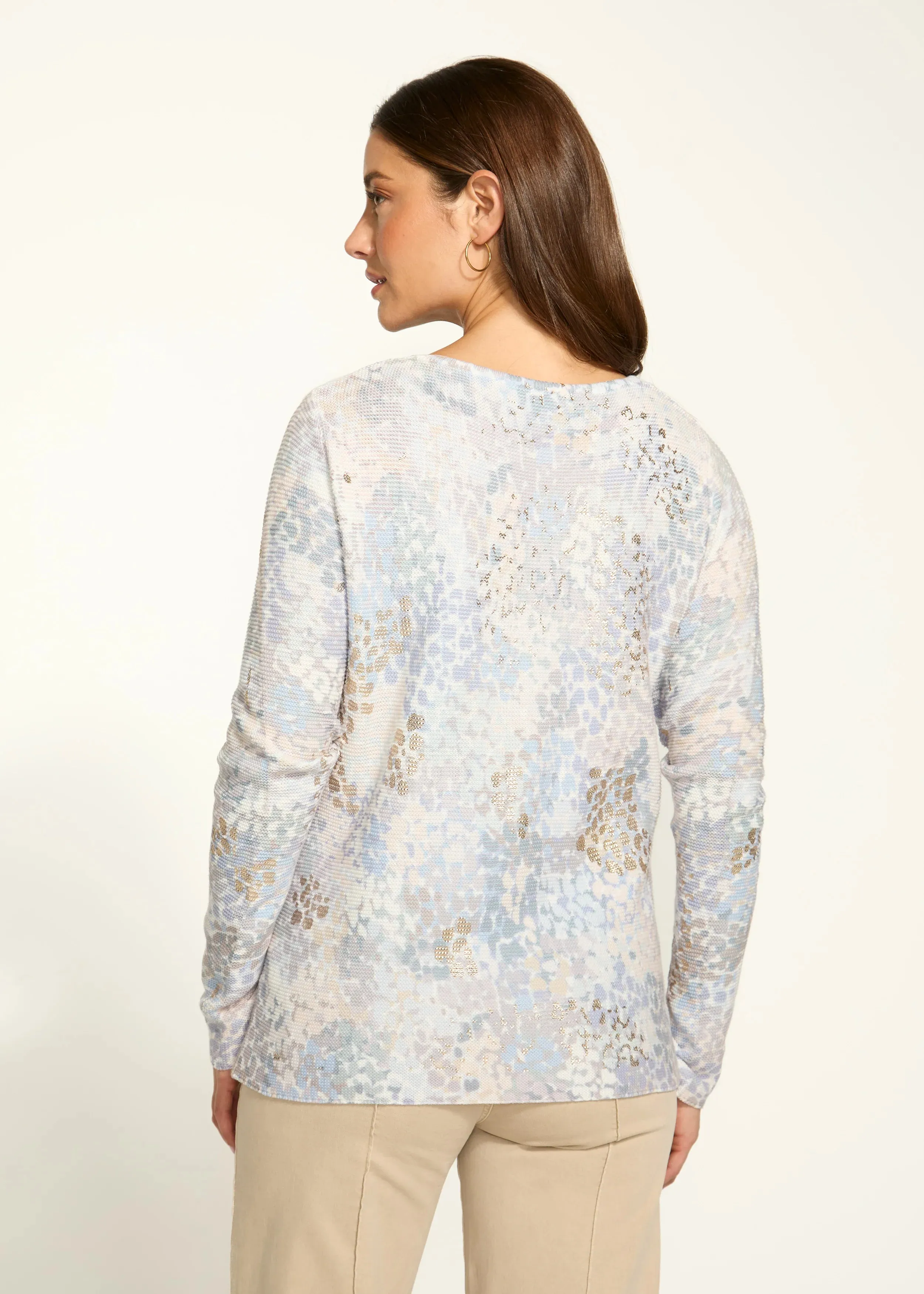 Mireille Metallic Printed Sweater, Spectral Neutral - FDJ French Dressing 1918314