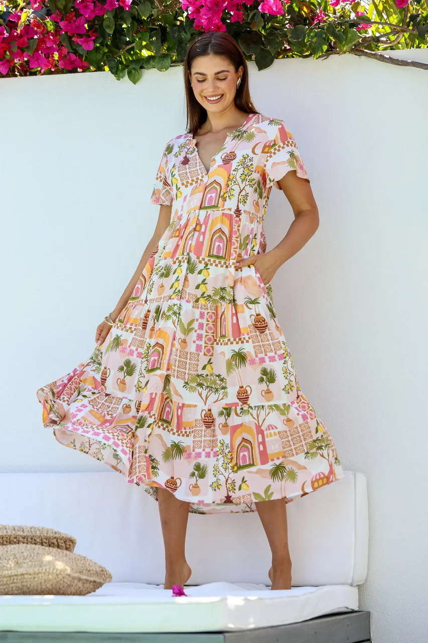 Morocco Door Button Tier Dress