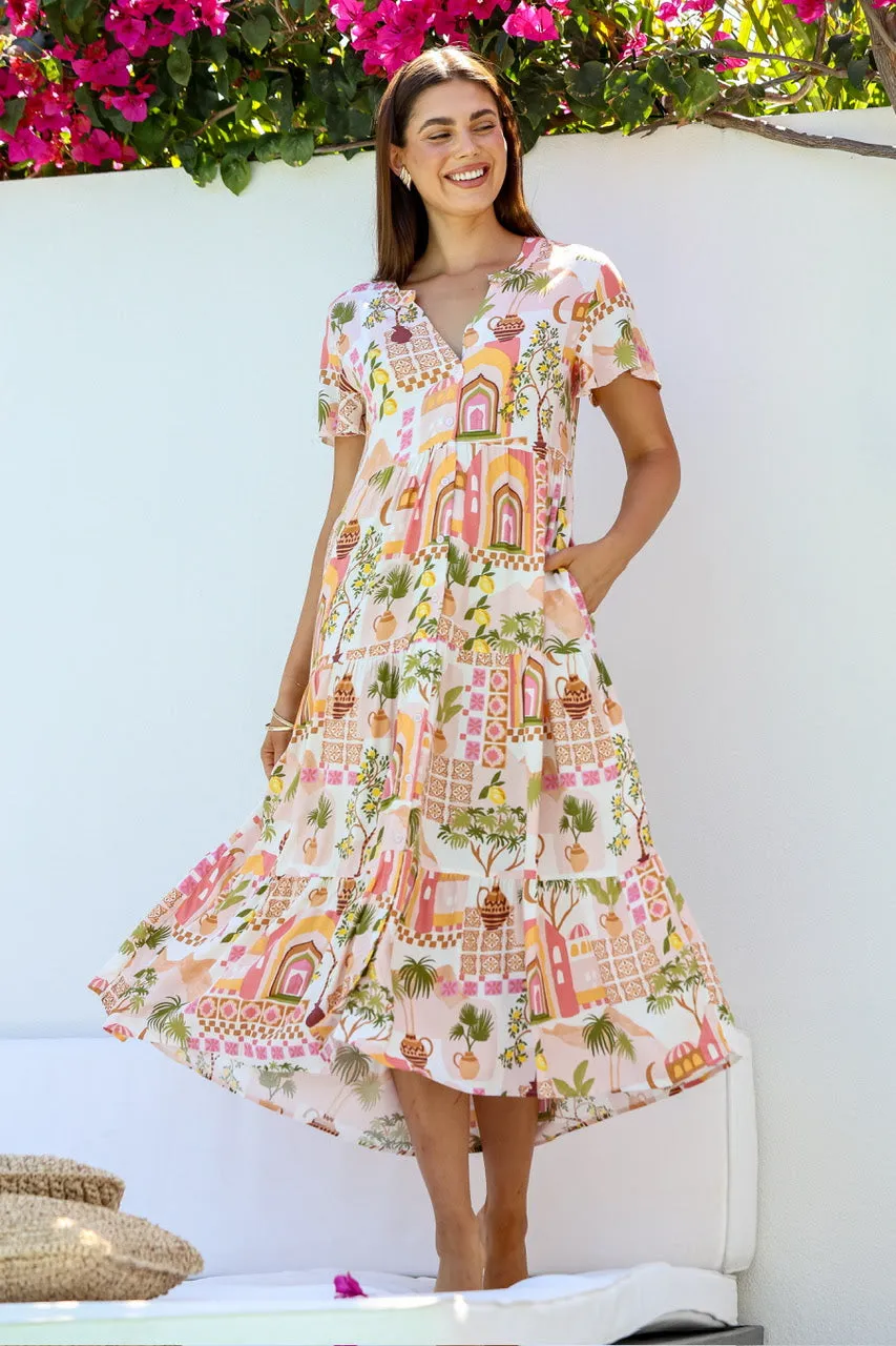 Morocco Door Button Tier Dress
