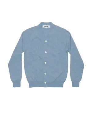 N092 SMALL RED HEART CARDIGAN / LIGHT BLUE
