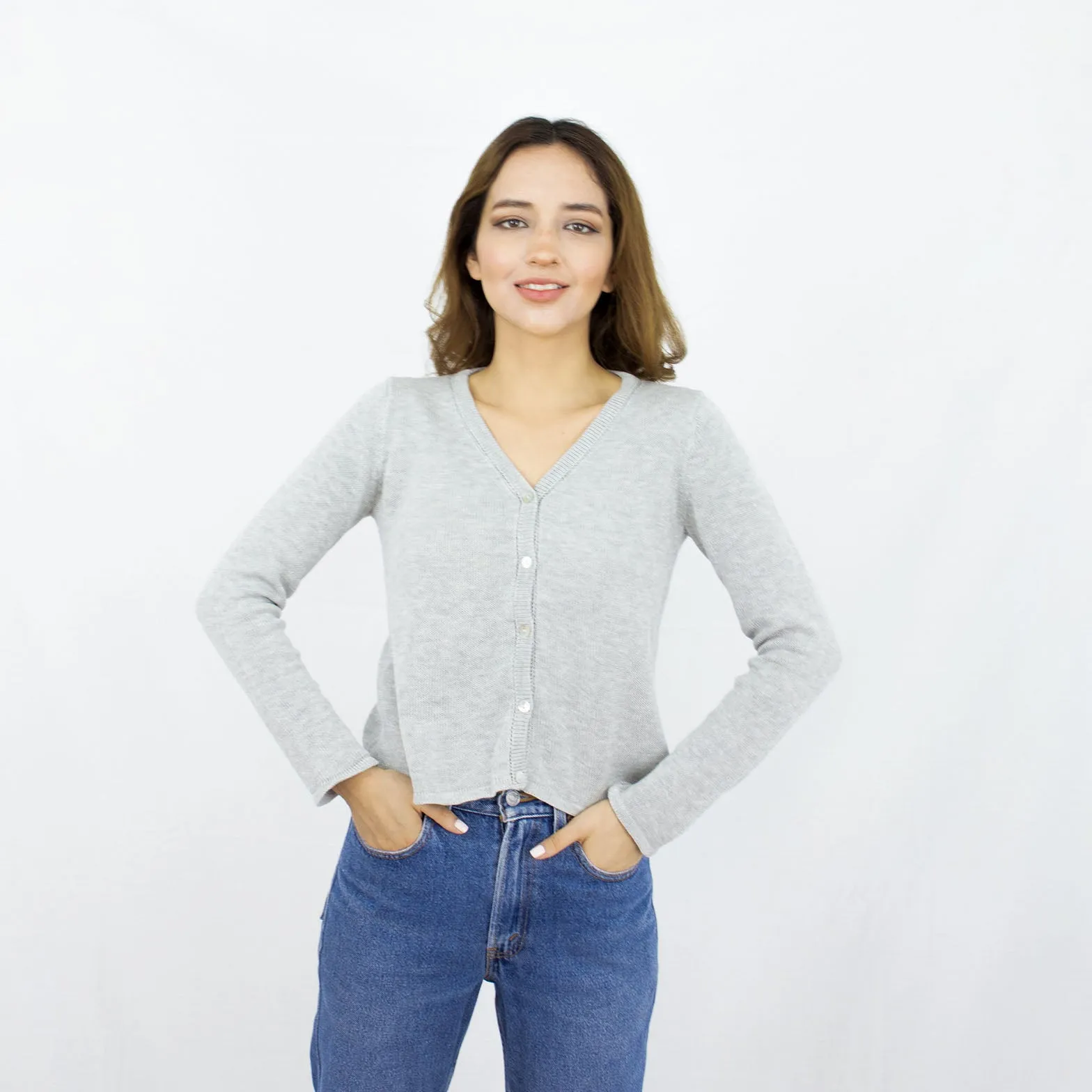 Organic Cotton Blend Minimalist Cardi