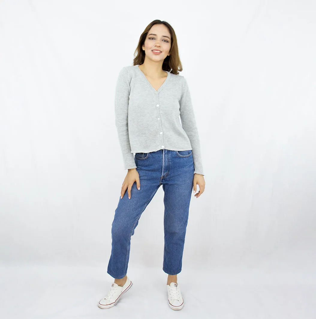 Organic Cotton Blend Minimalist Cardi
