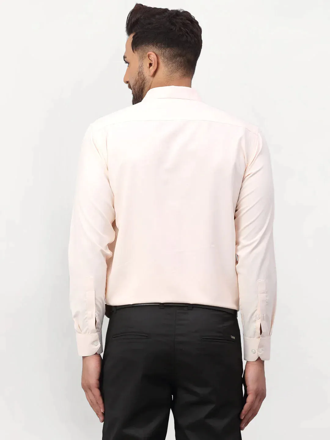 Peach Men'S Solid Formal Shirts