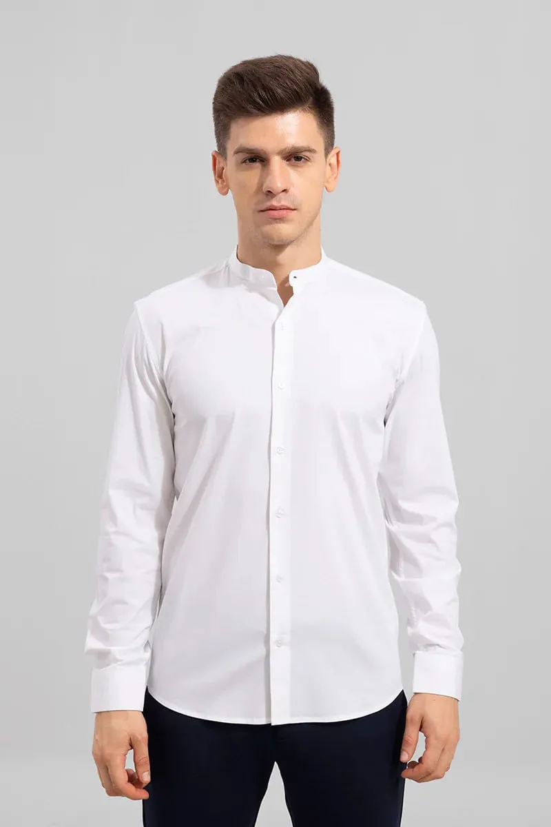 PERAAN BRIGHT WHITE DOBBY PREMIUM GIZA COTTON SHIRT