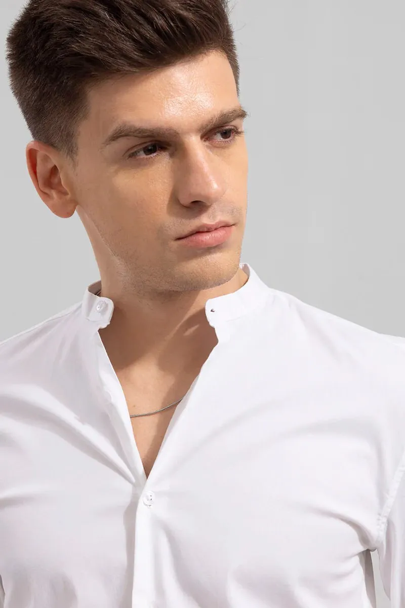 PERAAN BRIGHT WHITE DOBBY PREMIUM GIZA COTTON SHIRT