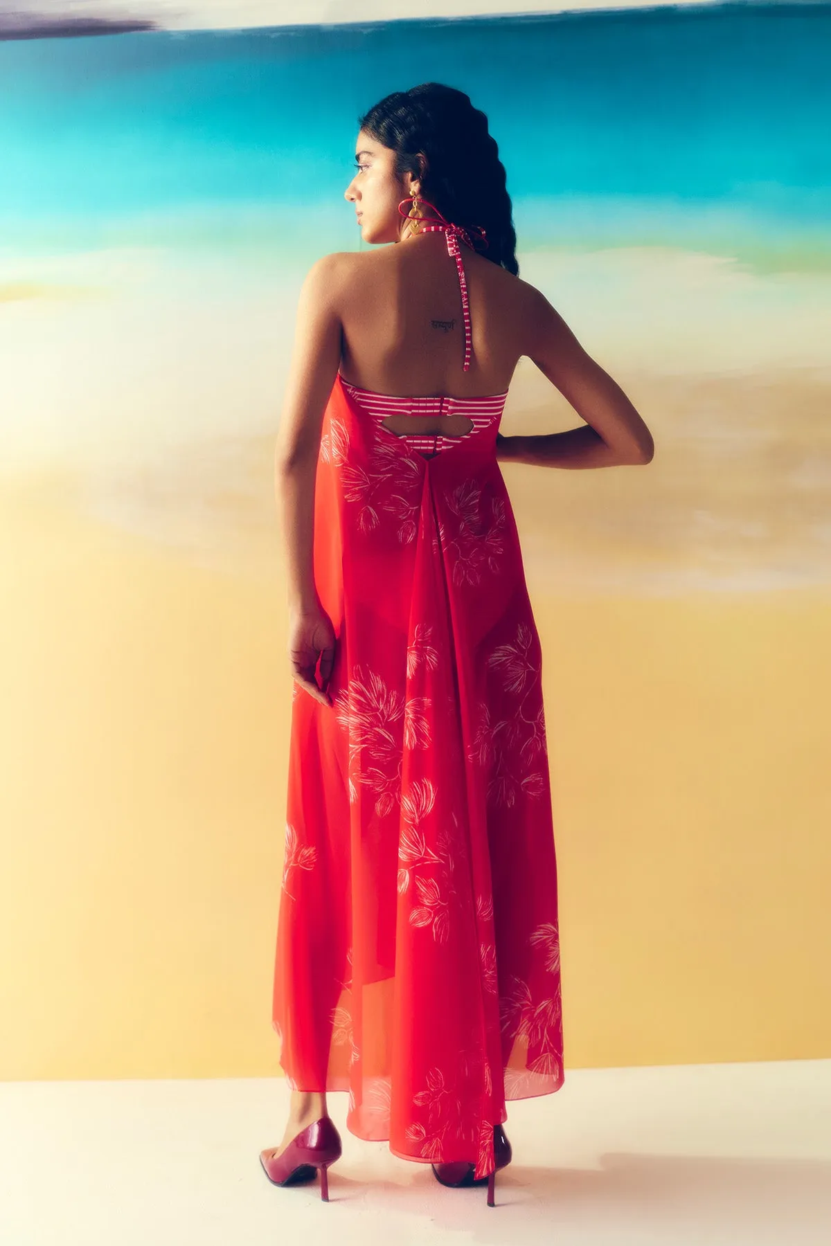 Playful petals sarong dress