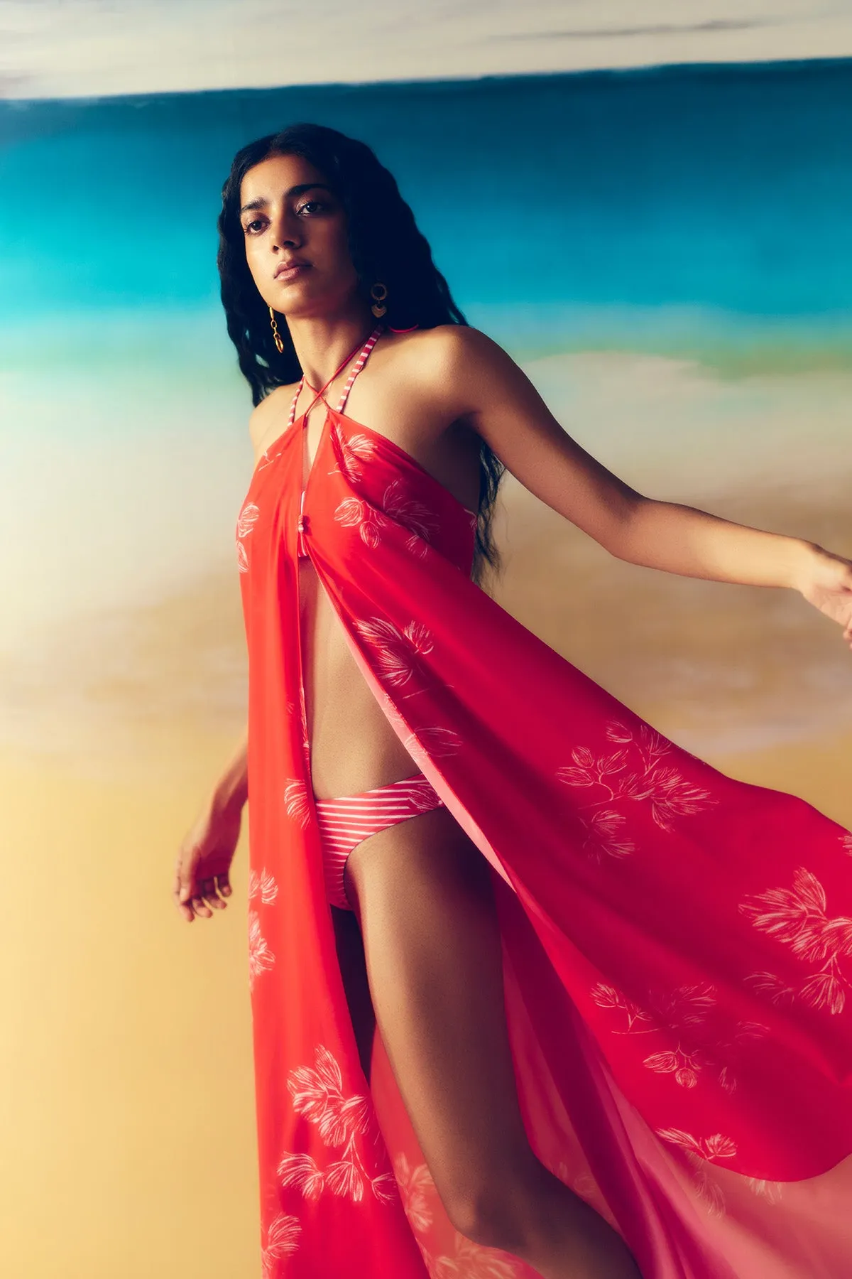 Playful petals sarong dress