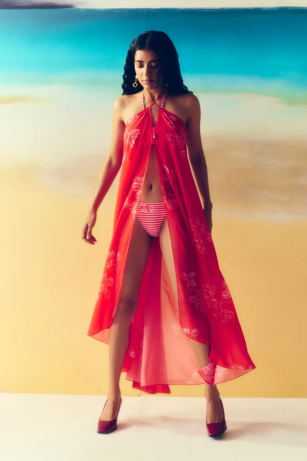 Playful petals sarong dress