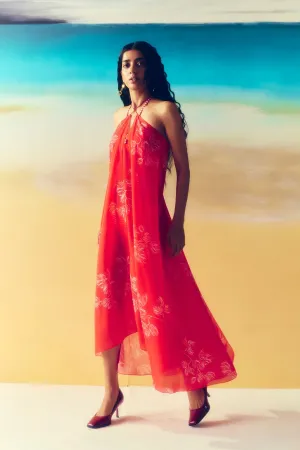 Playful petals sarong dress