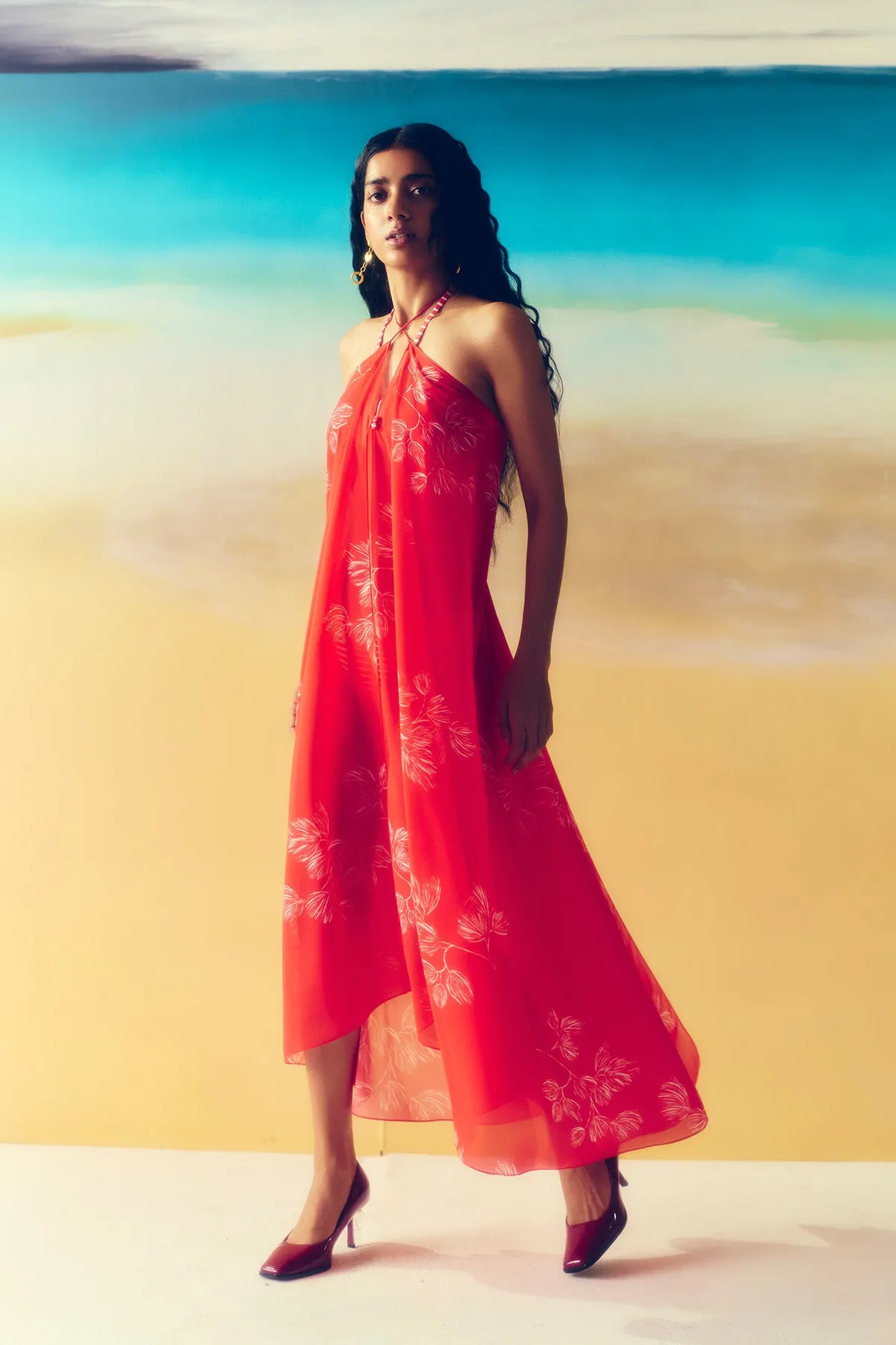 Playful petals sarong dress