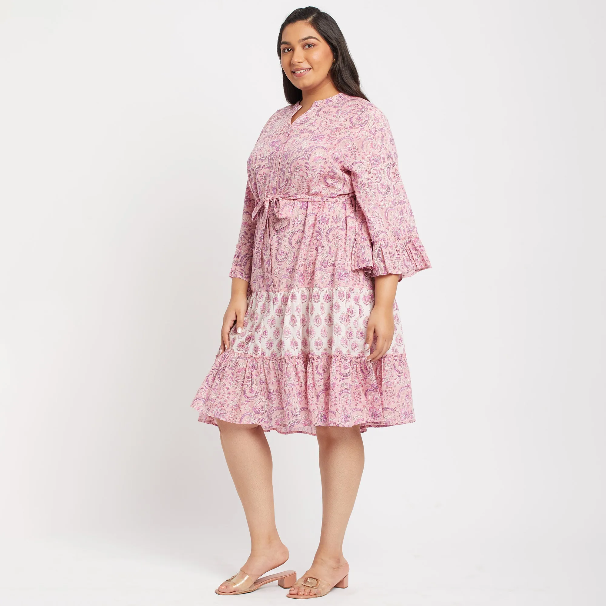 Printed Plus Size Tiered Dress