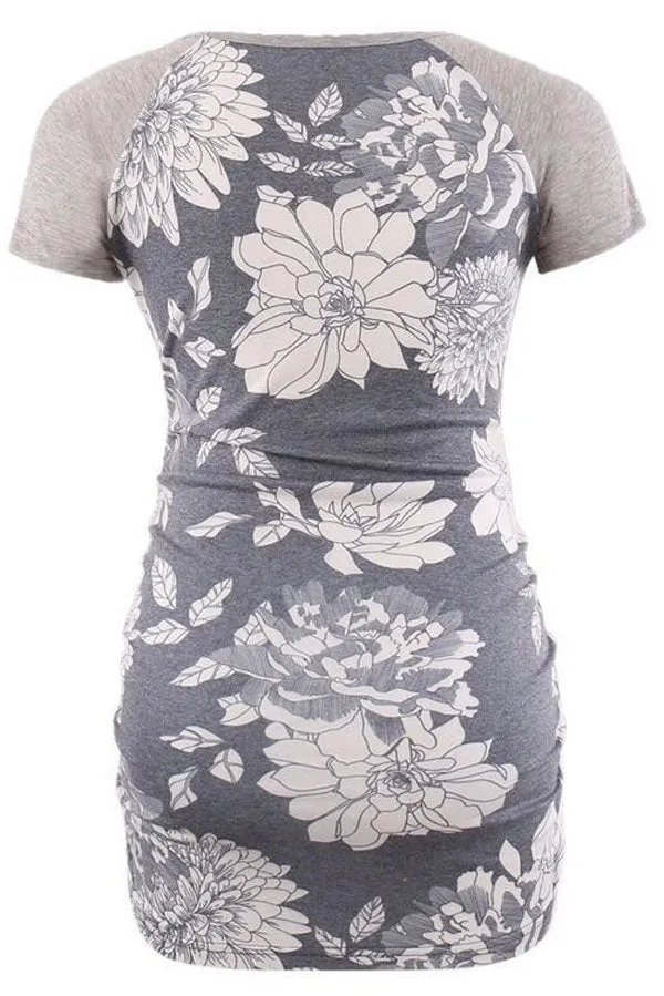 Printed Short-Sleeved Maternity Top Comfortable Pajamas