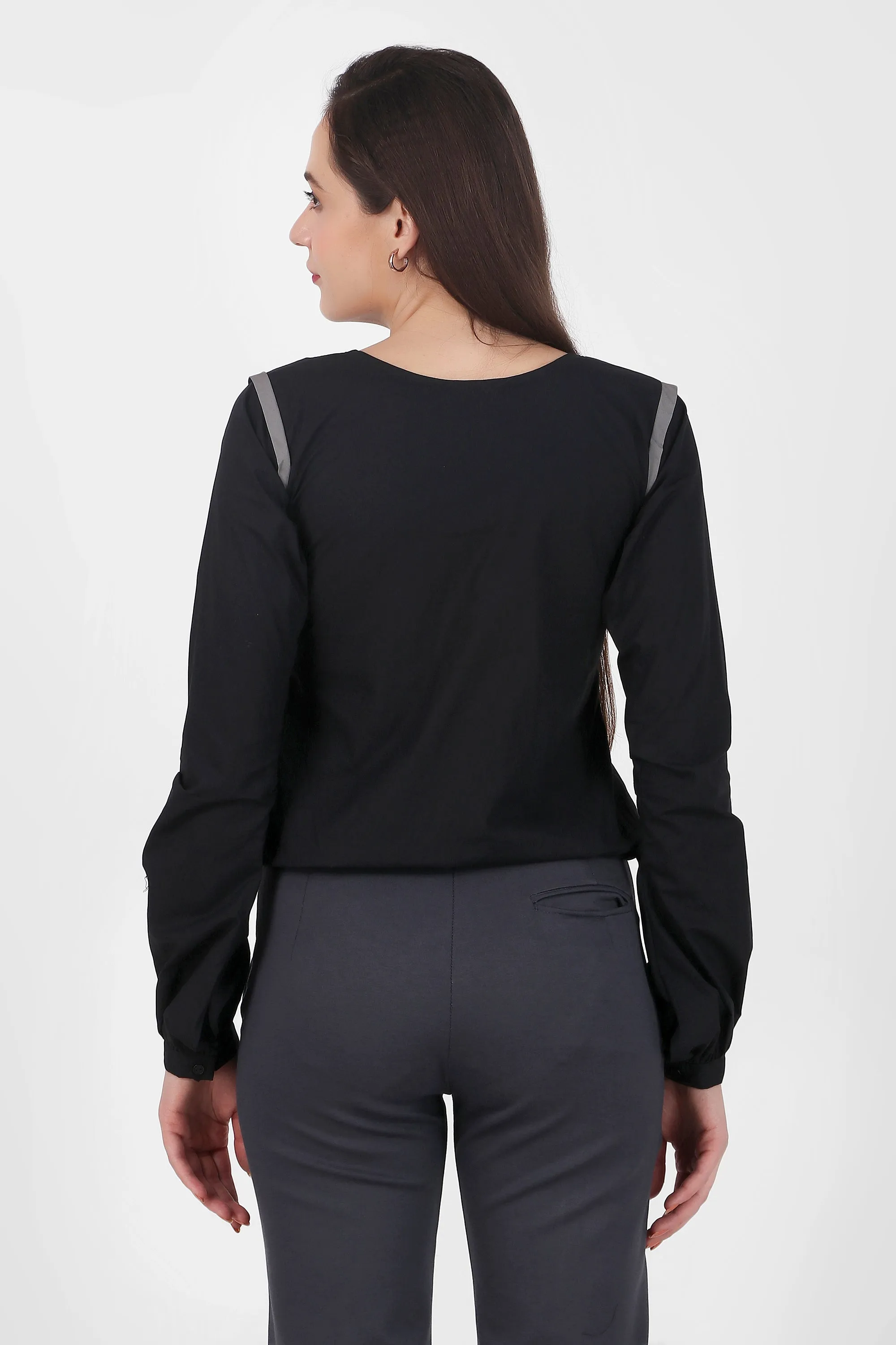 Puff Perfection, Long Sleeves Top,  Black