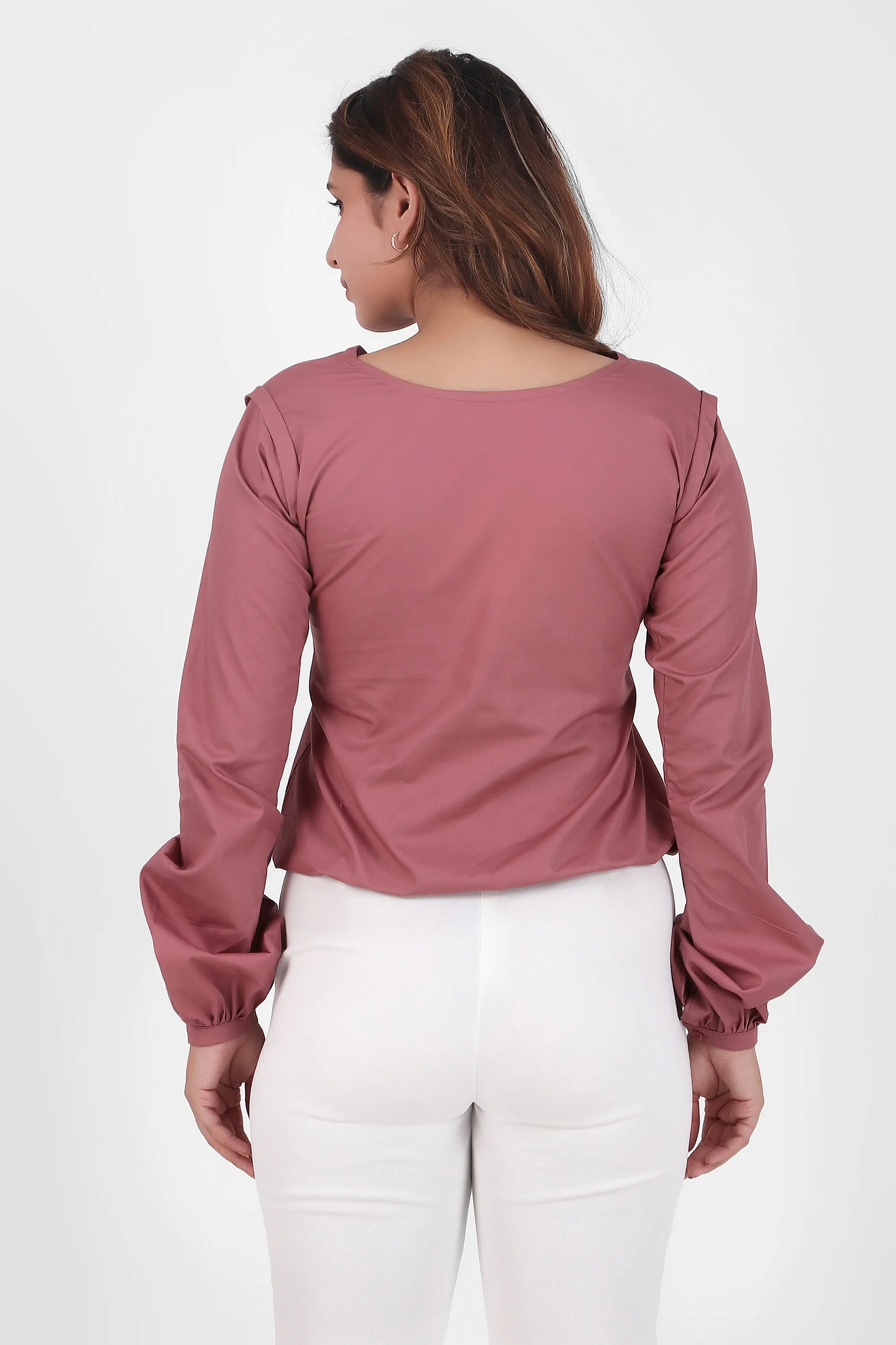 Puff Perfection, Long Sleeves Top, Dusky Rose