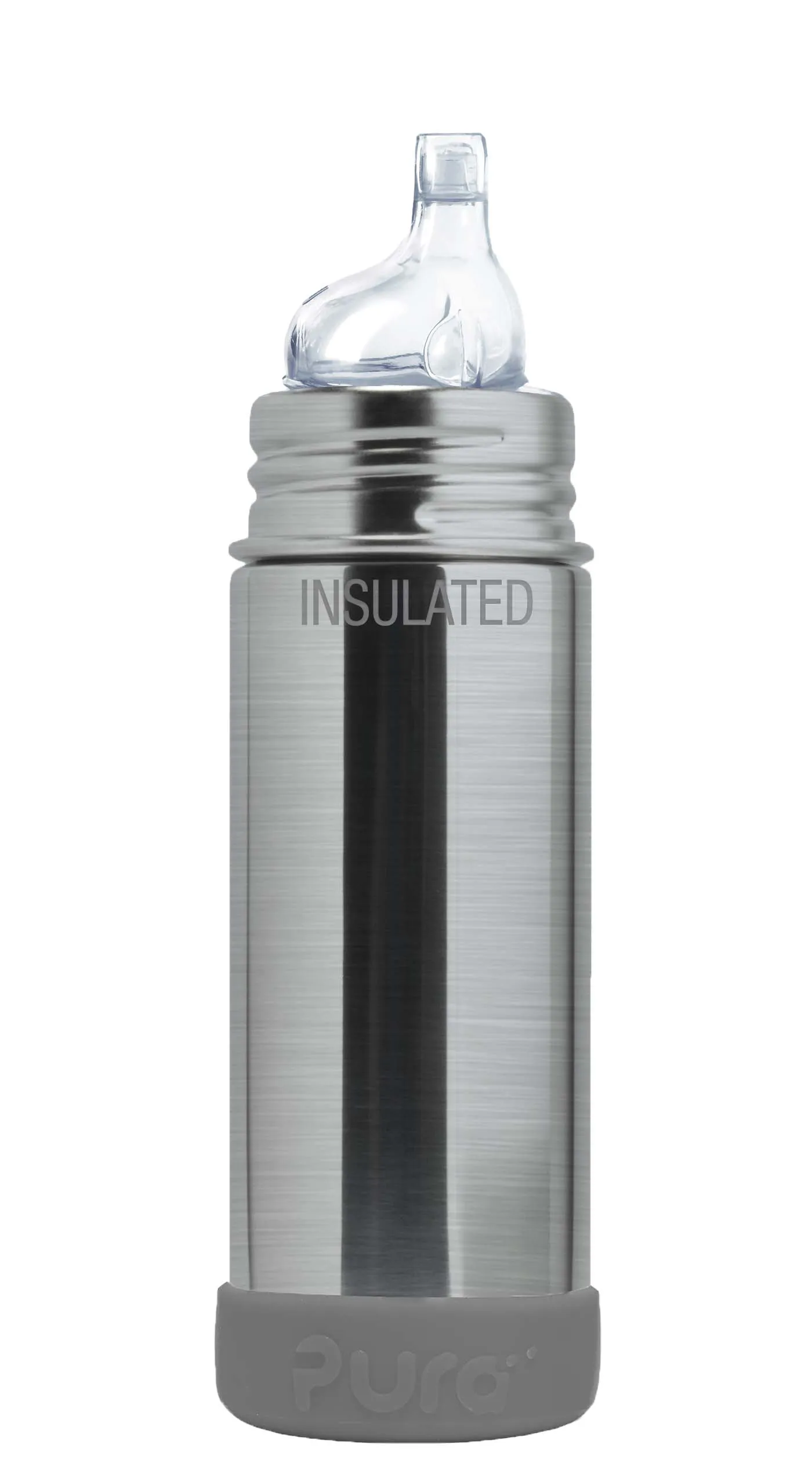 Pura Stainless Kiki® 9oz Insulated Sippy Bottle: Aqua Blue Sleeve
